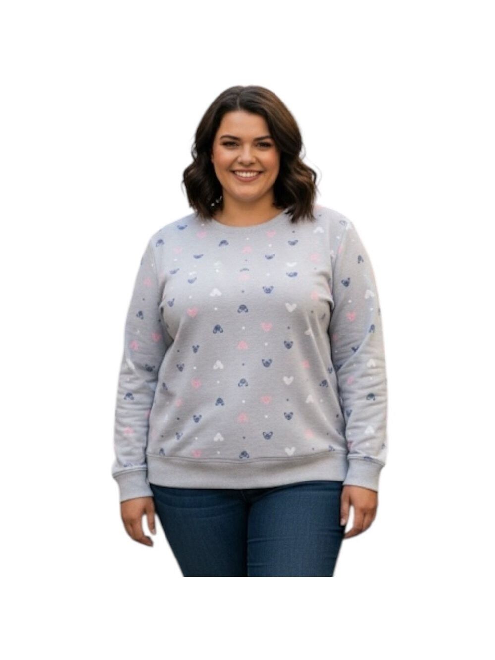 NWT Disney Mickey Mouse Women’s XXL Grey Sweatshirt Sleepwear Top